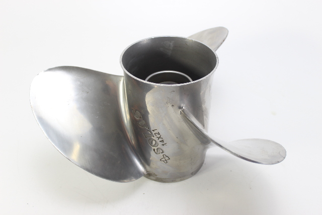 Mercury Solas Stainless Propeller 14 x 21 LH 3 Blade 15 Spline 6 MONTH WARRANTY
