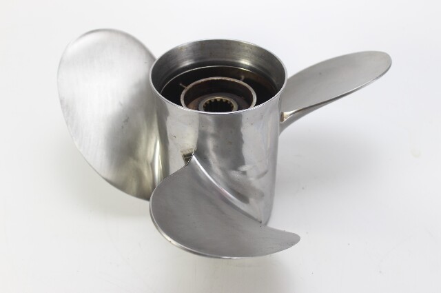 Yamaha Stainless Propeller 13-1/4 x 15 LH 3 Blade 15 Spline GOOD CONDITION