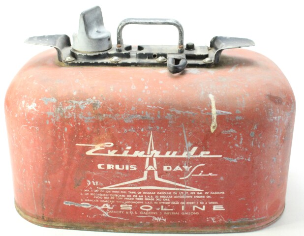 Vintage Johnson Evinrude Metal Outboard Portable Fuel Gas Tank 6 Gallon