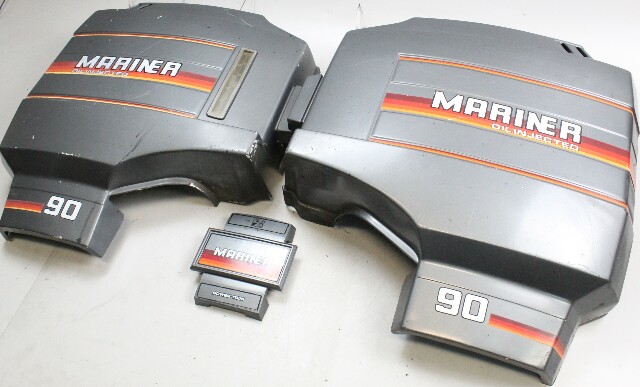 Mercury & Mariner 90 HP Clam Shell Hood Top Cowl Engine Cover Set