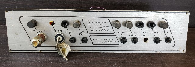 Outboard Marine Boat Dash Ignition Panel Switch W/ Key 17-1/2" x 4-1/2"