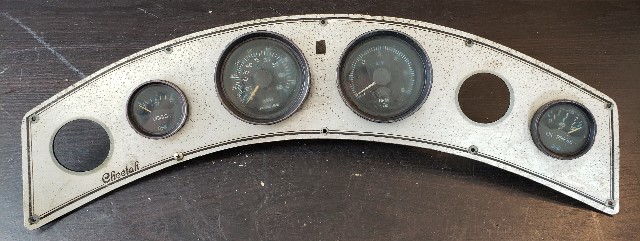 Cheetah Outboard Marine Dash Panel W/ Volts, MPH, RPM, & Oil Gauges 23" x 5-1/4"