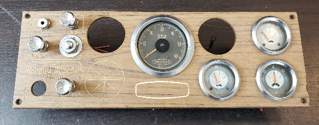 Outboard Marine Boat Dash Ignition Panel Switch W/ Teleflex Gauges 16" x 5-1/2"