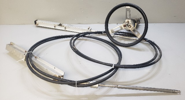 66799 Mercury Dual Steering Helm Rack 12' Cables & Wheel