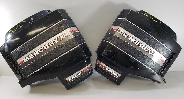7620A27 7619A6 Mercury 1988 Cowling Cover Set 150 HP Black Max XR4 V6