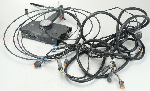 OMC Side Mount Control Remote Box W/ Trim Switch Cables & Harness