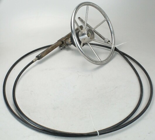 SSC124 Teleflex 16' Rack & Pinion Steering Cable W/ Steering Wheel & Helm