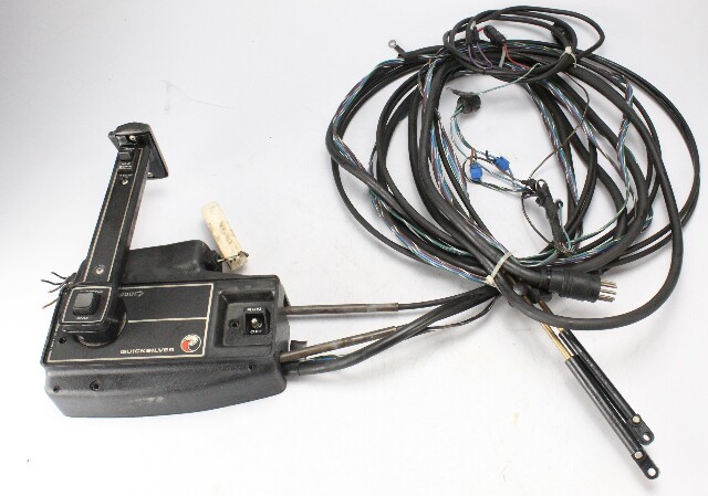 Quicksilver Mercury Side Mount Control Box w/Key 12' Cables & Trim Tested GOOD