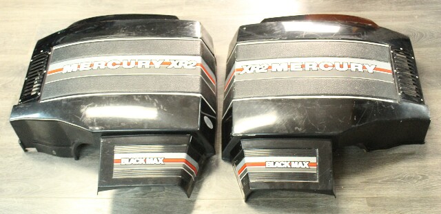 7619A1 7620A4 Mercury 1980-82 Black Max XR2 Side Clamshell Cowling Set 135 + HP