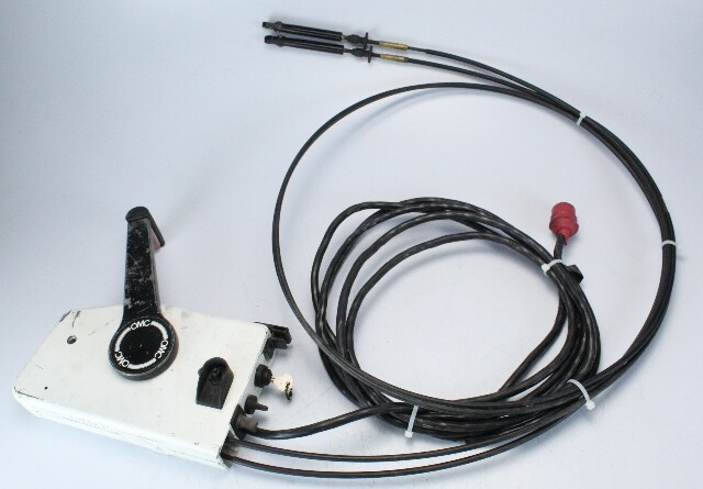 Johnson Evinrude OMC Side Mount Control Box W/ 14-1/4" Cables Key & Harness