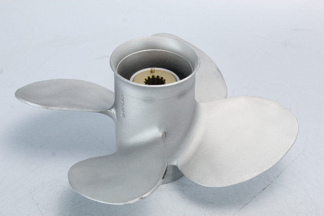 Solas Johnson Evinrude 11 3/8 x 9 Propeller 4 Blade 15 20 25 + HP 6 MO HUB WTY