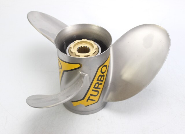 Yamaha Turbo Stainless Steel 3 Blade 15 Splines RH Propeller 13 1/4 x 19 V6