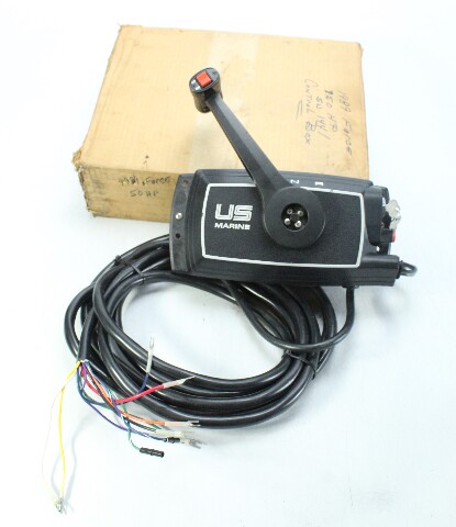 NEW US Marine Force Side Mount Control Box 15 1/2' Harness W/ KEY & Trim Switch