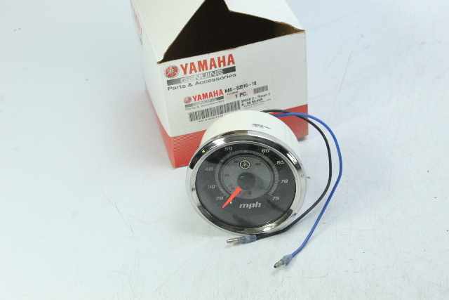 OEM Yamaha CB-CS Analog Speedometer 0-75 MPH Silver 2-Wire W/Hardware NEW IN BOX