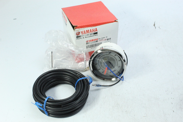 NEW!!! OEM Yamaha CB-CS Analog Speedometer 0-75 MPH Silver 2-Wire W/Hardware