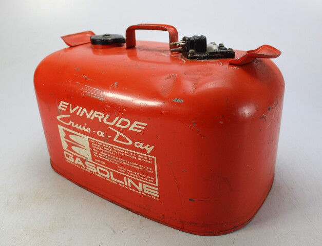 Vintage Evinrude Cruis-A-Day Metal Outboard Portable Fuel Gas Tank 6 Gallon