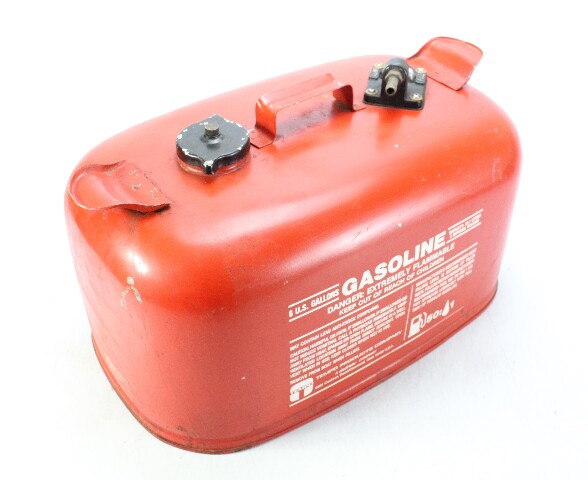 Vintage Tempo Metal Outboard Portable Fuel Gas Tank Johnson Evinrude 6 Gallon