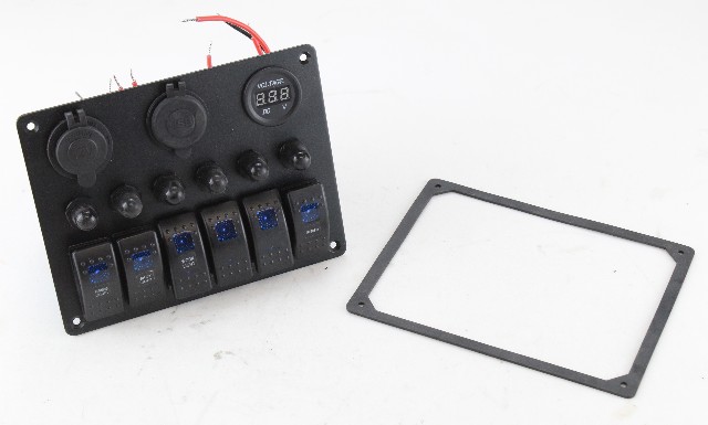 TEQStone Marine Boat 6 Gauge Blue LED Rocker Switch Panel NEW!