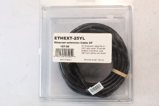NEW OLD STOCK ETHEXT-25YL 127-30 Lowrance Ethernet Extension Cable 25'