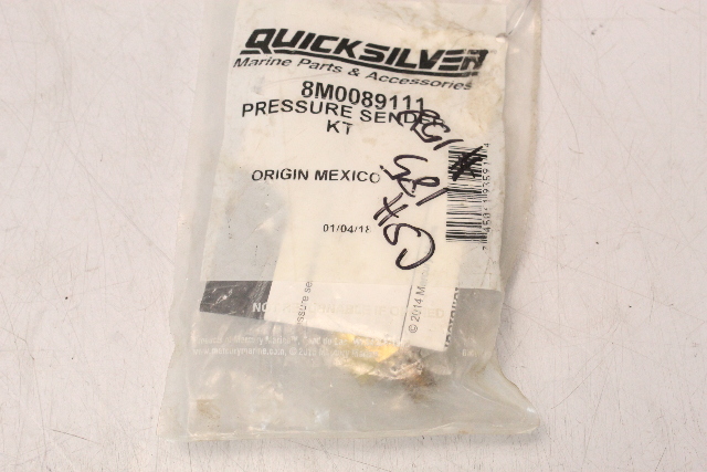 8M0089111 Mercury Quicksilver 2014 & Up Pressure Sender KT 65 75 80 + HP OEM NOS