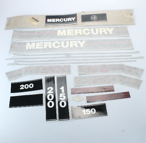 New Old Stock Mercury Mariner 1991 - 1995 Decal Set Red Black 150 200 XRI