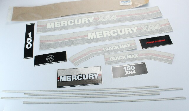 New Old Stock OEM Mercury 1991 1992 Black Max XR4 Decal Set 135 150 175 200 HP