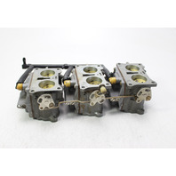 392602 392603 Johnson Evinrude 1982 Carburetor Set of 3 w/ Fuel Manifold 150 HP