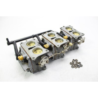 392602 392603 Johnson Evinrude 1982 Carburetor Set of 3 w/ Fuel Manifold 150 HP