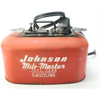 Vintage Johnson Evinrude Metal Outboard Portable Fuel Gas Tank w/ Hose 4 Gallon