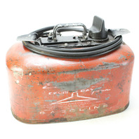 Vintage Johnson Evinrude Metal Outboard Fuel Tank w/ Hose 4 Gallon For Parts