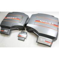 Mercury & Mariner 90 HP Clam Shell Hood Top Cowl Engine Cover Set