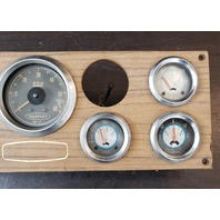 Outboard Marine Boat Dash Ignition Panel Switch W/ Teleflex Gauges 16" x 5-1/2"