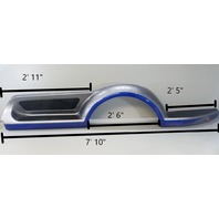 Outboard Marine Metallic Silver Blue Fiberglass Boat Trailer Fender NEW TAKE OFF