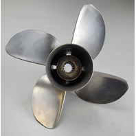 878612A46 Mercury Trophy Sport 4 Blade SST RH 10-5/8 x 12 Propeller 25-75 HP
