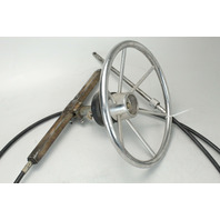 SSC124 Teleflex 16' Rack & Pinion Steering Cable W/ Steering Wheel & Helm