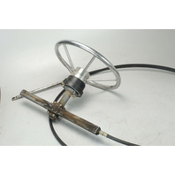 SSC124 Teleflex 16' Rack & Pinion Steering Cable W/ Steering Wheel & Helm