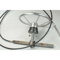 SSC124 Teleflex 16' Rack & Pinion Steering Cable W/ Steering Wheel & Helm