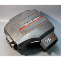 OEM Mercury Mariner 1990 Clamshell Top Cowl Cowling Cover W/Medallion 75 HP