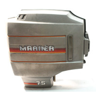 OEM Mercury Mariner 1990 Clamshell Top Cowl Cowling Cover W/Medallion 75 HP