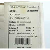 Nissan Tohatsu 4 Blade RH ALUM 8.7 x 7 Propeller 8 & 9.8 HP 6 MONTH HUB WARRANTY