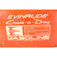 Vintage Evinrude Cruis-A-Day Metal Outboard Portable Fuel Gas Tank 6 Gallon