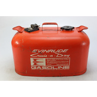 Vintage Evinrude Cruis-A-Day Metal Outboard Portable Fuel Gas Tank 6 Gallon