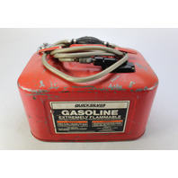 Vintage Mercury Quicksilver Metal Outboard Fuel Tank w/ Hose 6 Gallon