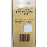 119-32 N2K-PWR LEI Accessories NMEA 2000 Power Cable with 5-Pin T-Connector NEW!