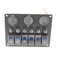 TEQStone Marine Boat 6 Gauge Blue LED Rocker Switch Panel NEW!