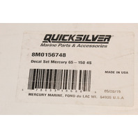 8M0156748 Mercury Quicksilver Decal Set 65 75 80 90 100 115 135 150 HP NEW