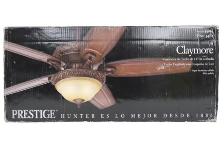 Hunter Claymore 54014 54in Indoor Brushed Cocoa Ceiling Fan Mdg