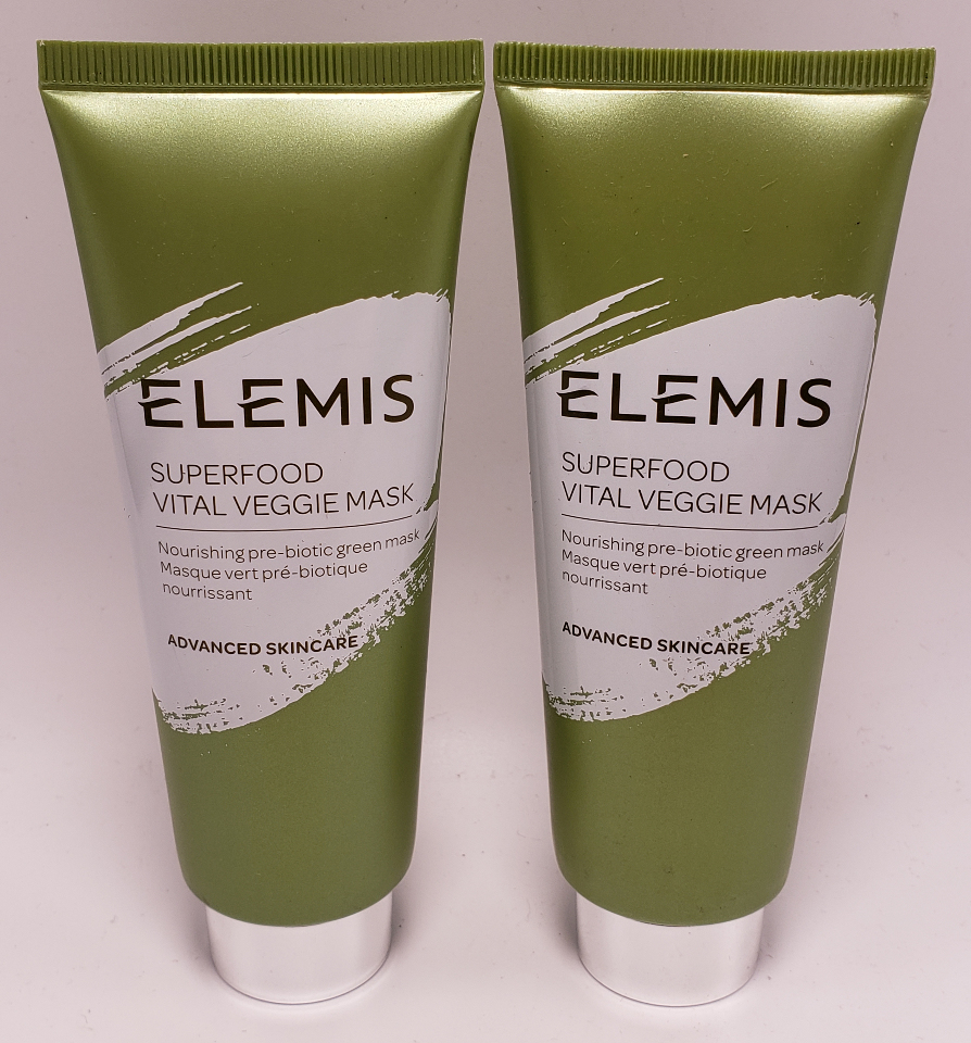 2* ELEMIS SUPERFOOD VITAL VEGGIE MASK ADVANCED SKINCARE 75ML 2.5OZ