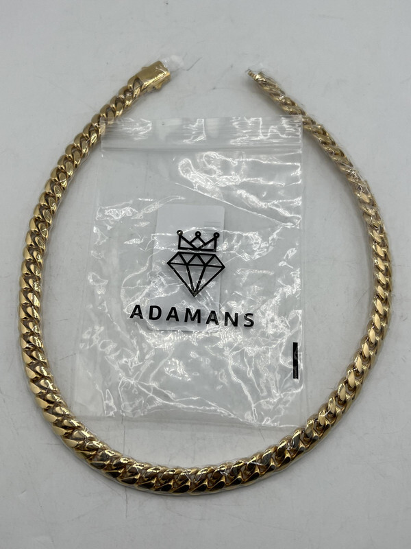 ADAMANS 18K GOLD PLATED 10MM CUBAN CHAIN 316L STAINLESS STEEL 20" CLASP