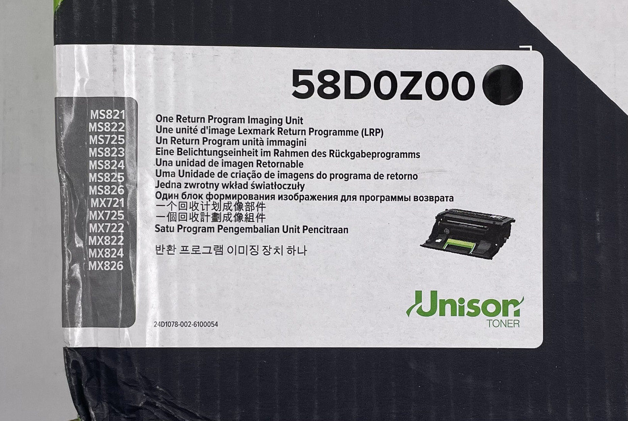 LEXMARK 58D0Z00 BLACK ULTRA HIGH YIELD TONER CARTRIDGE GENUINE